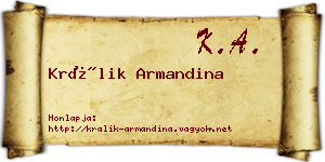 Králik Armandina névjegykártya